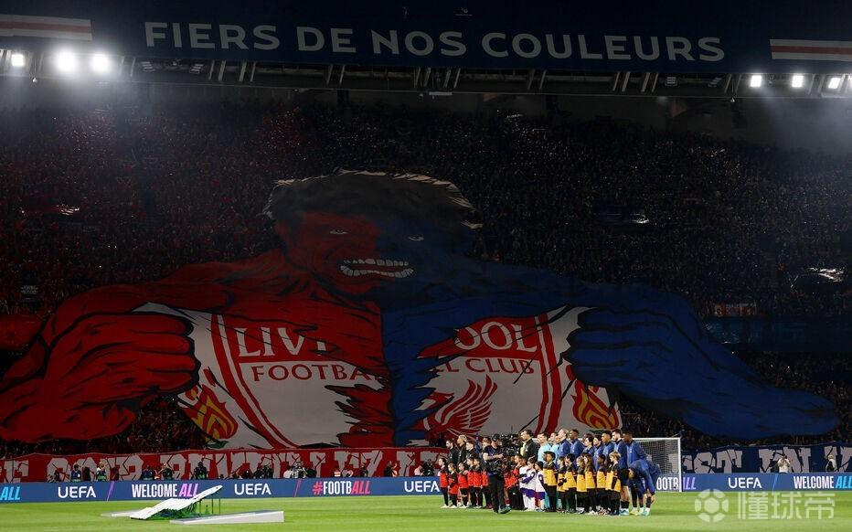 震撼，巴黎戰利物浦TIFO：“今晚，喚醒你心中的綠巨人”