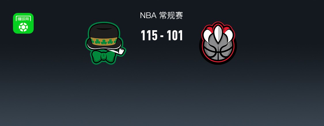 NBA戰報：凱爾特人115-101猛龍取NBA3連勝，杰倫-布朗26+6+3